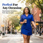 Women's short-sleeved button-down shirt dress
