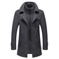 ⏳Time-Limited Special⏰Men's Business Woolen Coat Fashion Double Neck Medium And Long Woolen Coat
