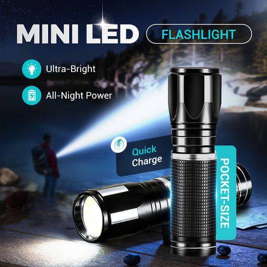 🔥 LAST DAY -BUY 2 GET 1 FREE 🔥Rechargeable mini LED flashlight with high brightness