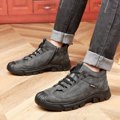 🔥Winter Gift🔥 Men's Faux Wool Lining Leather Sneaker