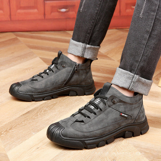 🔥Winter Gift🔥 Men's Faux Wool Lining Leather Sneaker