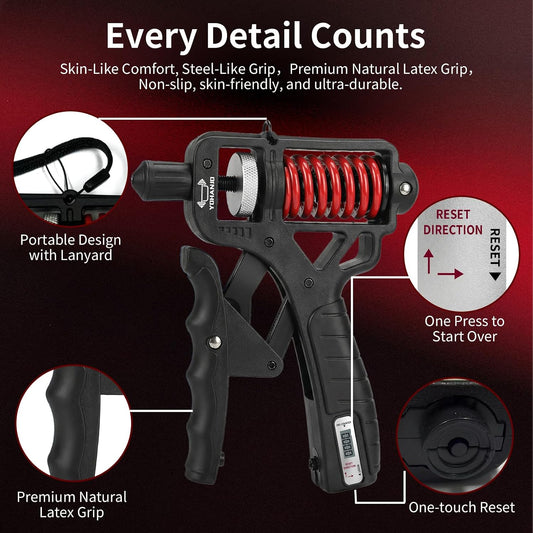 💪 Adjustable Hand Grip | Counter Options