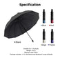 Large folding umbrella with 12 windproof ribs