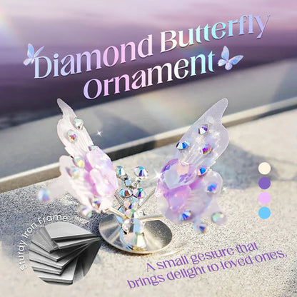 Diamond Butterfly Ornament with Fluttering Wings