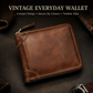 Men's Short Vintage Wallet with Full Zip Closure and Trifold Design