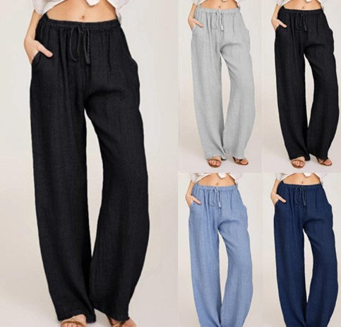 💥Summer Hot Sale - 50% OFF🔥Women's Summer Linen Cotton Wide Leg Pants
