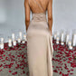 🎁New arrival 50% OFF💥Fits Your Curves Satin One Shoulder Drape Slit Maxi Dress