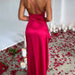 🎁New arrival 50% OFF💥Fits Your Curves Satin One Shoulder Drape Slit Maxi Dress