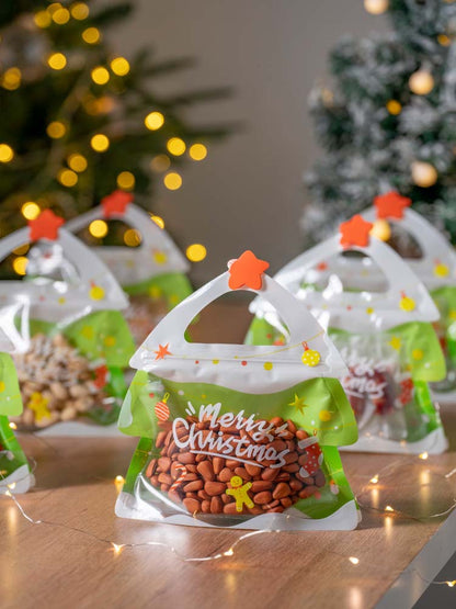 💖LAST DAY SALE 50% OFF!!🎁Easy Fill, Easy Seal🎄 Festive Self-Seal Treat Bags – Santa & Snowman Print | Resealable, Food-Safe & Perfect for Cookies, Chocolates & Little Gifts 🎅⛄
