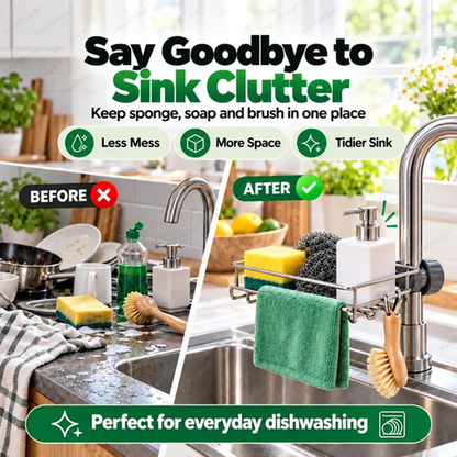 🧽 Stainless Sink Organiser | Clamp-On Rack