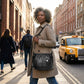 Casual Pleated Bucket Soft Leather Handbag Shoulder Bag