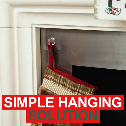 🎄 Repositionable Clear Hooks | 12-Pack