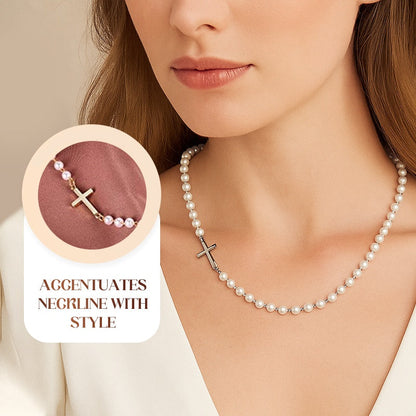 💥BUY 2 discount 20%💥Women’s Elegant Cross Synthetic Pearl Necklace