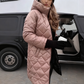 Women's Long Quilted Hooded Puffer Coat | Warm & Stylish