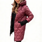 Women's Long Quilted Hooded Puffer Coat | Warm & Stylish