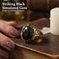 💍 Vintage Black Simulated Gemstone Ring | 2 Sets