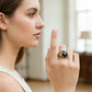 💍 Vintage Black Simulated Gemstone Ring | 2 Sets