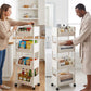 ⏳Limited-time 50% off⏰Multi-Tier Rolling Storage Cart for Narrow Spaces – Space-Saving Design, Smooth Rolling Wheels, Easy Assembly & Sturdy 🗄️