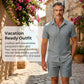 🥳2026 HOT SALE🥳💞50K+ SOLD!💥50% OFF! Men's Jacquard Shirt & Shorts Set – Easy-fit comfort for warm days! Breathable fabric, no ironing needed. Perfect for garden or seaside.