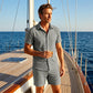 🥳2026 HOT SALE🥳💞50K+ SOLD!💥50% OFF! Men's Jacquard Shirt & Shorts Set – Easy-fit comfort for warm days! Breathable fabric, no ironing needed. Perfect for garden or seaside.