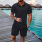 🥳2026 HOT SALE🥳💞50K+ SOLD!💥50% OFF! Men's Jacquard Shirt & Shorts Set – Easy-fit comfort for warm days! Breathable fabric, no ironing needed. Perfect for garden or seaside.