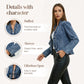 🧥 50% OFF NOW! 🌸 Women's Ruffle Trim Open-Front Denim Jacket – Lightweight & Feminine – Versatile & Chic 👗