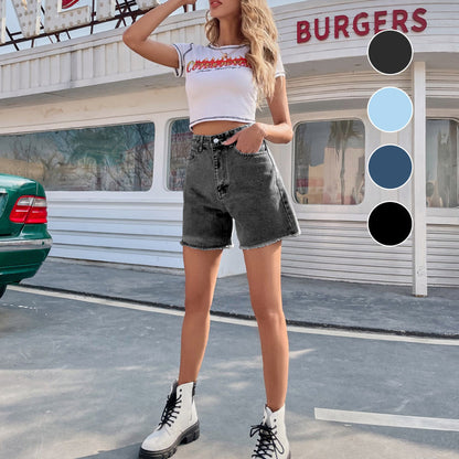 👖LIMITED-TIME 50% OFF! ✨Women's Classic Solid Color High-Waist Shorts
