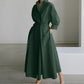 🔥2026 Hot Sale 50% OFF🔥 Women's Plain Cotton Lapel Shirt Wrap Dress