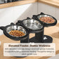📢📢50% OFF !! ⏰ Anti-Slip Elevated 3-Bowl Pet Feeder! 🍲🐶🐱