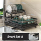 Two-tier dish rack for the kitche