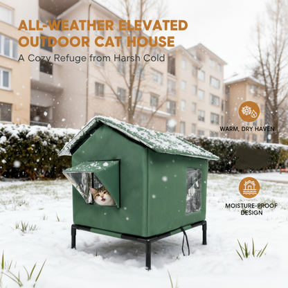 🐱 Elevated Outdoor Cat House | M/L Shelter