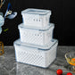 🍎3PCS Fruit Storage Container Set for Fridge with Removable Colander- Fresh Keeping for Fridge, Easy to Clean & Stack ✅🍇