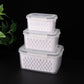 🍎3PCS Fruit Storage Container Set for Fridge with Removable Colander- Fresh Keeping for Fridge, Easy to Clean & Stack ✅🍇