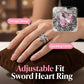 💍Vintage Sword Piercing Heart Ring – Adjustable, , Gothic Edge