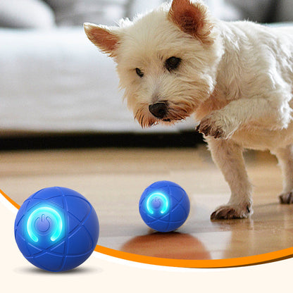 🎾 Rechargeable Self-Moving Dog Ball – LED Play