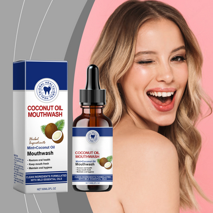 🔥BUY 2 GET 1 FREE⏰Only £9.99⌛Natural Coconut & Mint Oil Mouthwash Concentrate