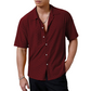 🔥New Hot Selling❤️‍🔥Men's Hollow-Out Short Sleeve Button Shirt