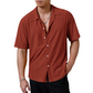 🔥New Hot Selling❤️‍🔥Men's Hollow-Out Short Sleeve Button Shirt