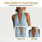 Women's Summer Halter Neck V-Neck Maxi Dress