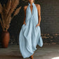 Women's Summer Halter Neck V-Neck Maxi Dress