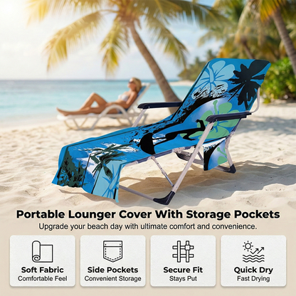 🏖️ Portable Lounger Cover with Storage Pockets🌊✨