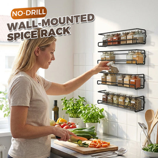🎁💥LAST DAY SALE 50% OFF!!🔥No-Drill Wall-Mounted Spice Rack