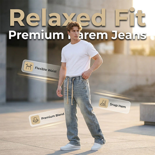 👖Men's All-Season Wide-Leg Drawstring Jeans👖