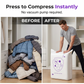 ⏰ Limited time pre‑order – secure yours today!🧺 Press-to-Compress Vacuum Storage Bags – No Pump Needed, Silver Ion Anti‑Bacteria, Space Saving – for Quilts, Winter Coats, Bedding – 2 Sizes (PA+PE)