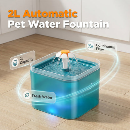 2L Automatic Pet Water Fountain with LED Light