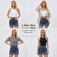 Women's Stylish Rolled Hem Denim Shorts