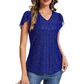 Women's V-Neck Butterfly Sleeve Sequin Top