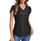 Women's V-Neck Butterfly Sleeve Sequin Top