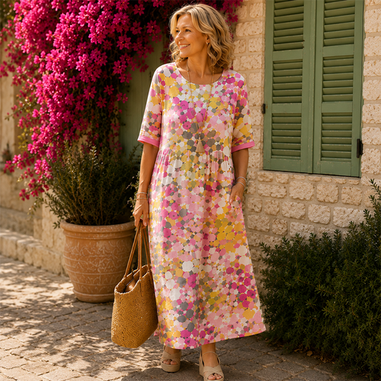 💥✨Limited-time special offer: 50% off -👗Loose-fitting floral print dress for wome