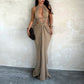Women's Sexy Halter Neck Cutout Maxi Dress